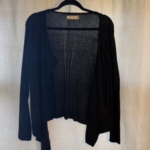 Faded Glory Black Open-Front Cardigan